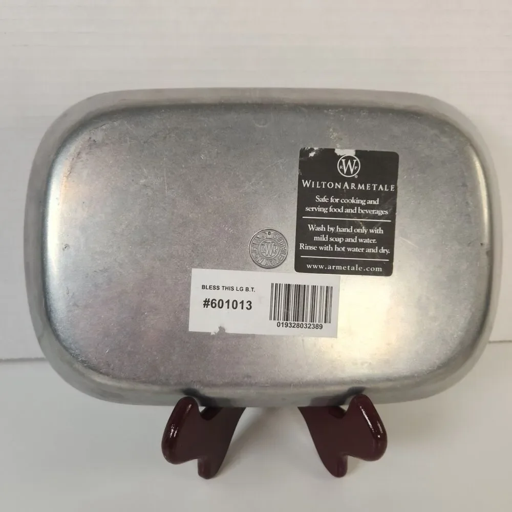 WILTON ARMETALE “Bless This House” Pewter  Serving Tray Plate 9”x 7”
